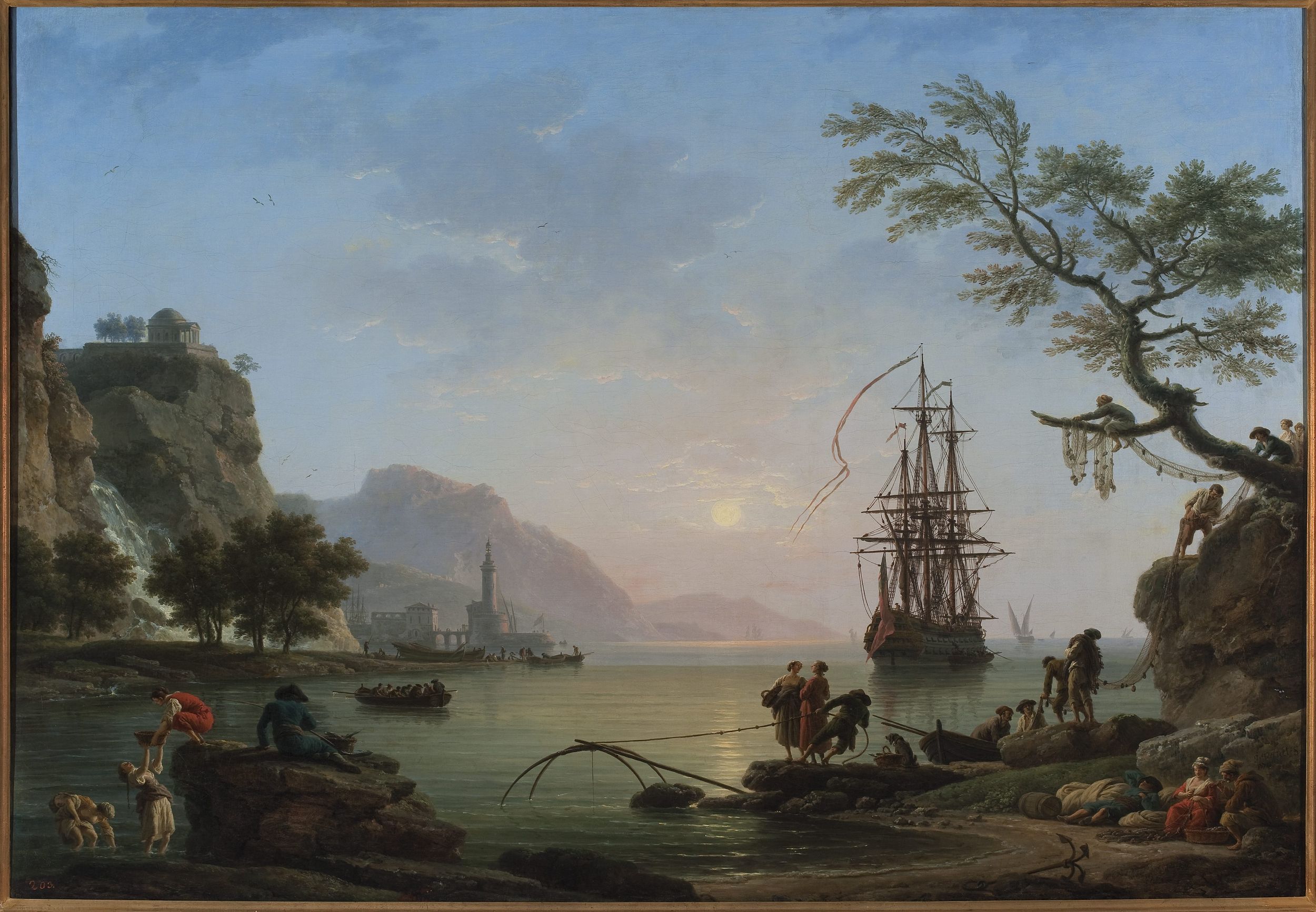 Joseph Vernet, Fishing port at dawn (Morning)