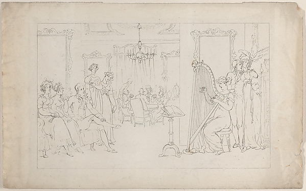 Thomas Rowlandson, Sweet is the voice whose powers can move / And call the vagrant heart to love, from "The Dance of Life"