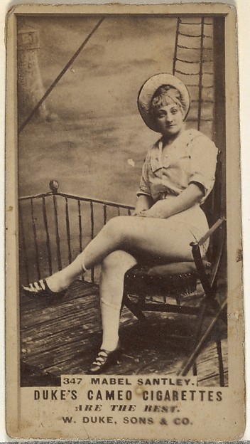 W. Duke, Sons & Co., Card Number 347, Mabel Santley, from the Actors and Actresses series (N145-5) issued by Duke Sons & Co. to promote Cameo Cigarettes
