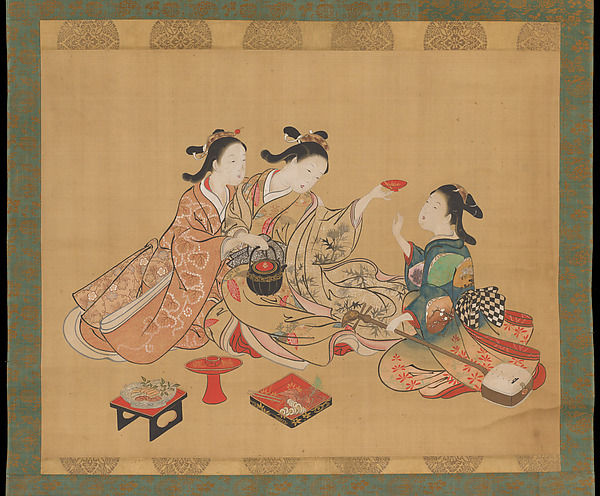 Nishikawa Sukenobu, Three Girls Having Tea