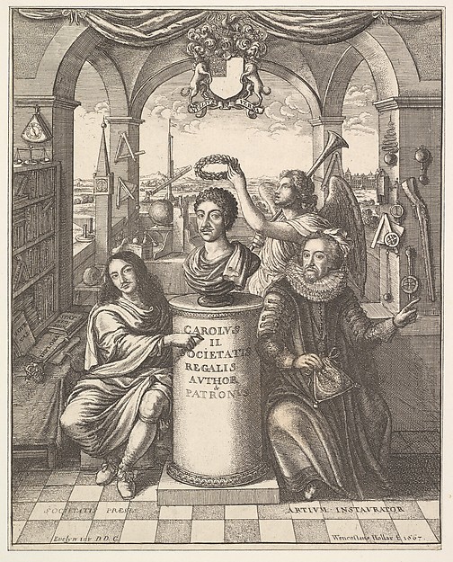 Wenceslaus Hollar, Frontispiece from Thomas Sprat's "The History of the Royal Society of London"