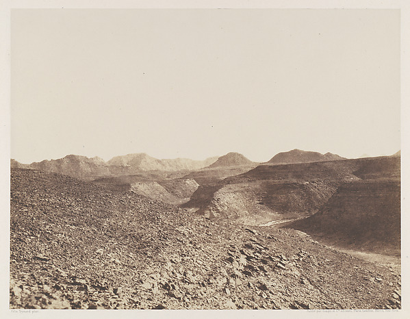 Félix Teynard, Nubie, Environs d'Ibrîm, Chaine Arabique - Vue d'un Ravin