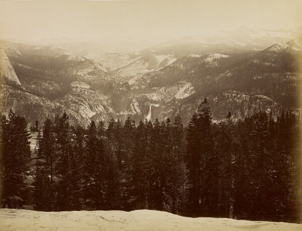 Carleton Watkins, [The Lyell Group and Nevada Fall from Sentinel Dome]
