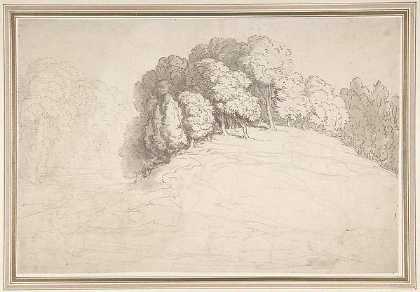 Thomas Rowlandson, Wooded hillside with deer