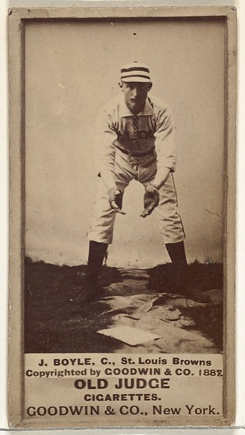 Goodwin & Company, John Anthony "Honest John" Boyle, Catcher, St. Louis Browns, from the Old Judge series (N172) for Old Judge Cigarettes
