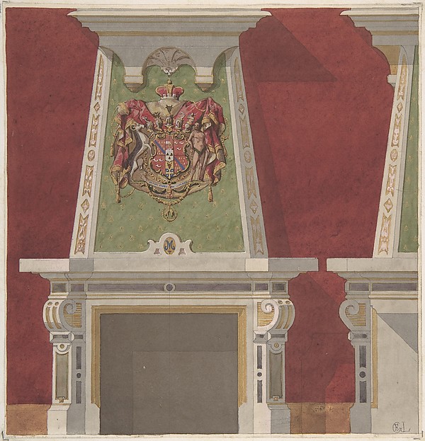 Jules-Edmond-Charles Lachaise, Design for Chimney Piece, Château du Duc de Meternick, Johannisburg
