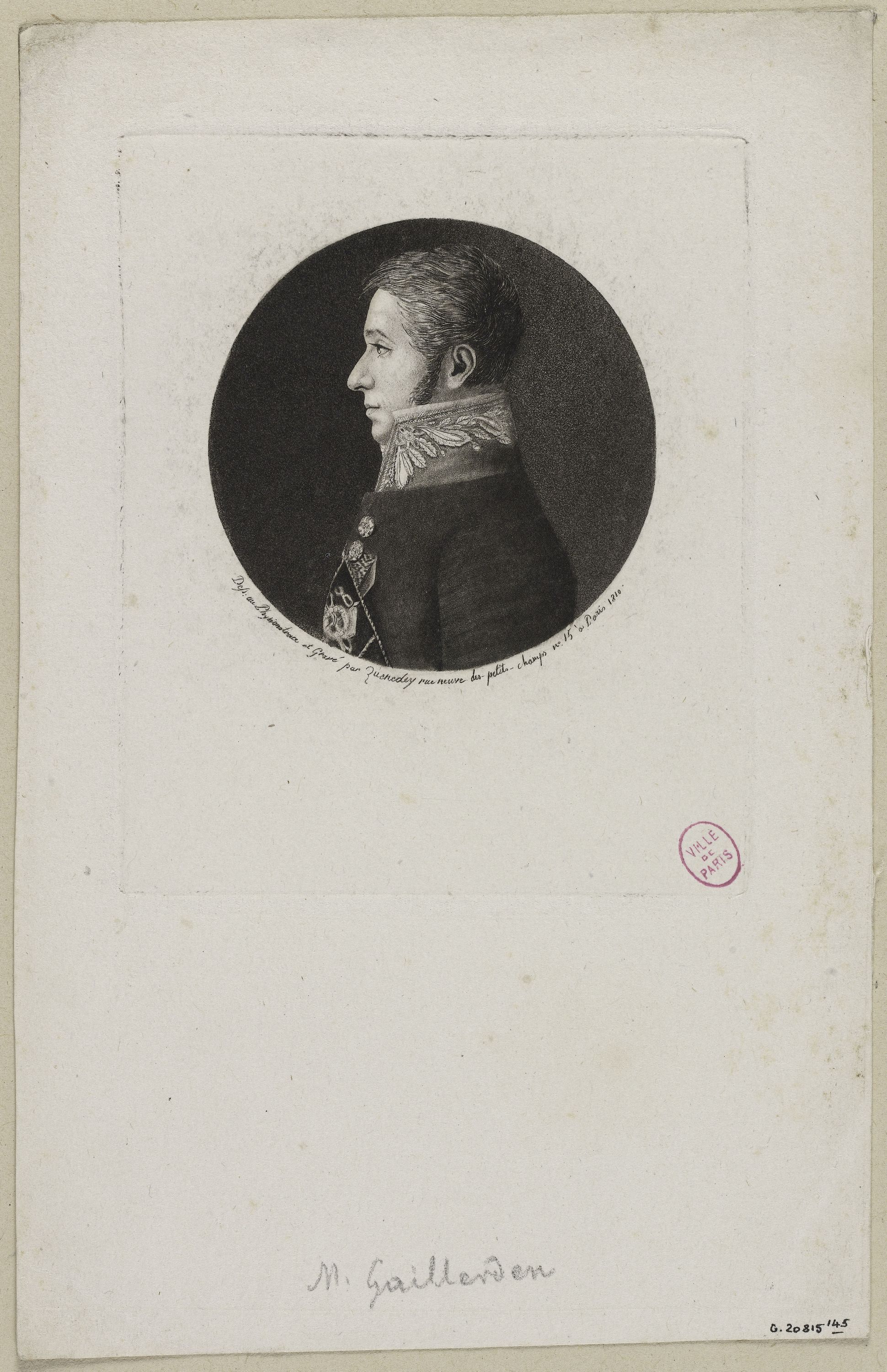Edmé Quenedey, Portrait de Monsieur Gaillarden