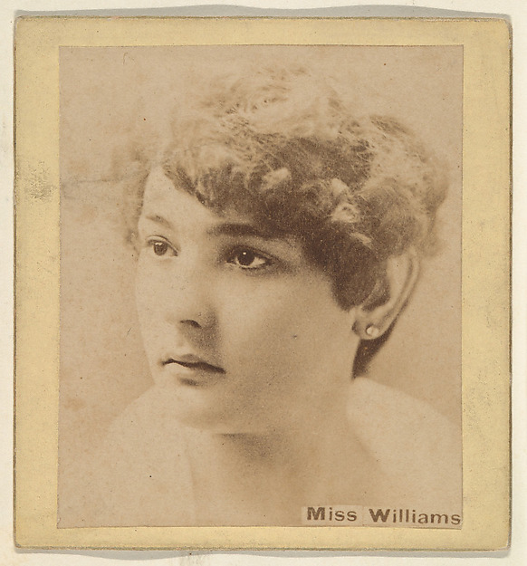 Kinney Brothers Tobacco Company, Miss Williams, from the Actresses series (N246), Type 2, issued by Kinney Brothers to promote Sporting Extra Cigarettes