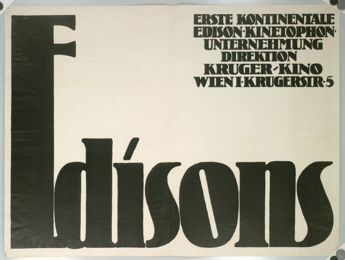 Anonym, Edisons; ERSTE KONTINENTALE EDISON-KINETOPHON-UNTERNEHMUNG; KRUGER-KINO, WIEN I KRUGERSTR. 5