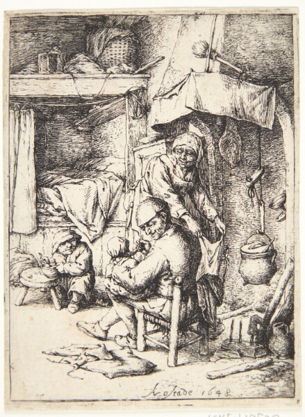 Adriaen van Ostade, Pater familias. Interiør med en fader, der mader et barn