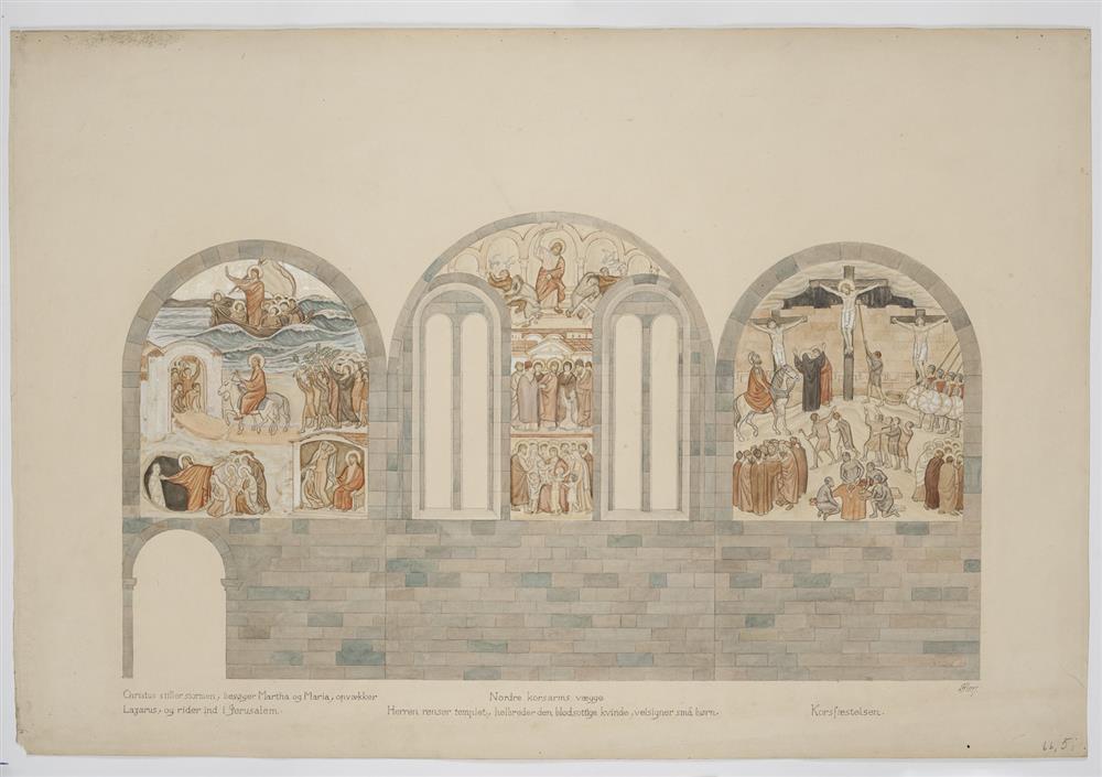 Joakim Skovgaard, Udkast til freskerne i Viborg Domkirke. Nordre korsarms vægge