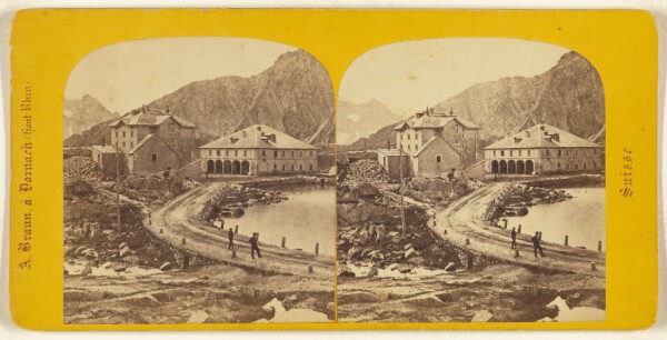 Adolphe Braun, Route du Saint-Gothard. Le Saint-Gothard, l'hospice et l'hotel Prosa.