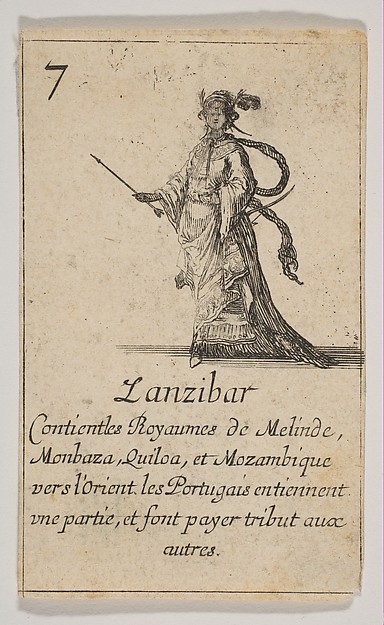 Stefano della Bella, Zanzibar, from "Jeu de la Géographie"