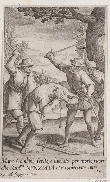 Jacques Callot, Marco Cambini, from Scelta d'Alcuni Miracoli e Grazie della Santissima Nunziata di Firenze (Selection of Some Miracles and Graces that Occurred in the Church of the Annunziata in Florence)