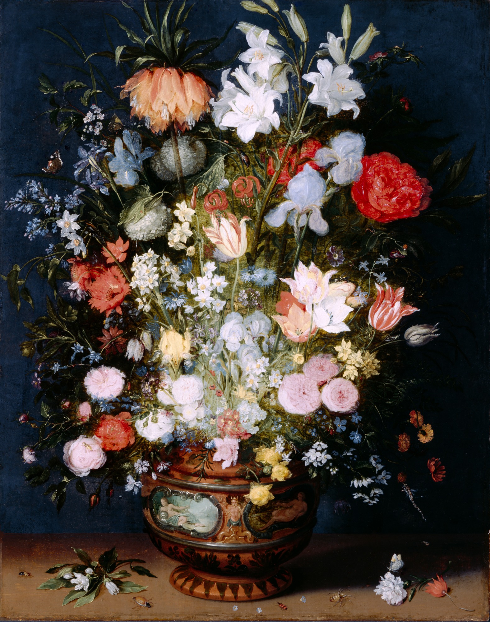 Jan Brueghel the Younger, Bouquet of Flowers in a Ceramic Vase