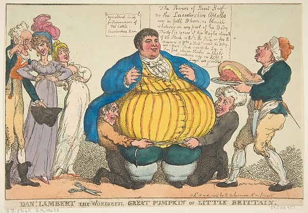 Thomas Rowlandson, Dan-l. Lambert the Wonderful Great Pumpkin of Little Brittain [sic]