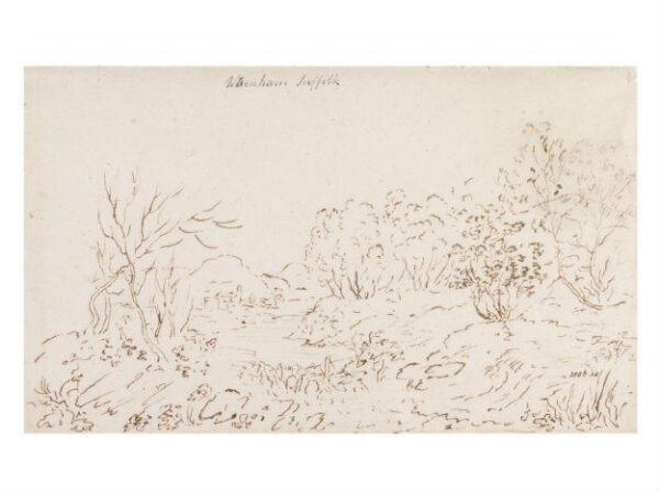 Constable, John (RA), Landscape with a stream at Wenham