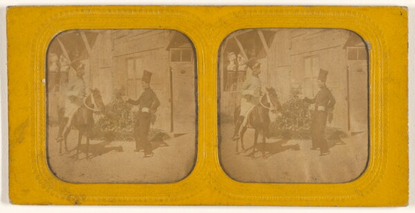 Unknown, [Two soldiers, one on horseback]