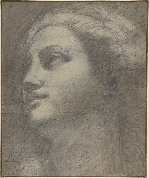 Annibale Carracci, Head of a Woman Looking to Upper Left