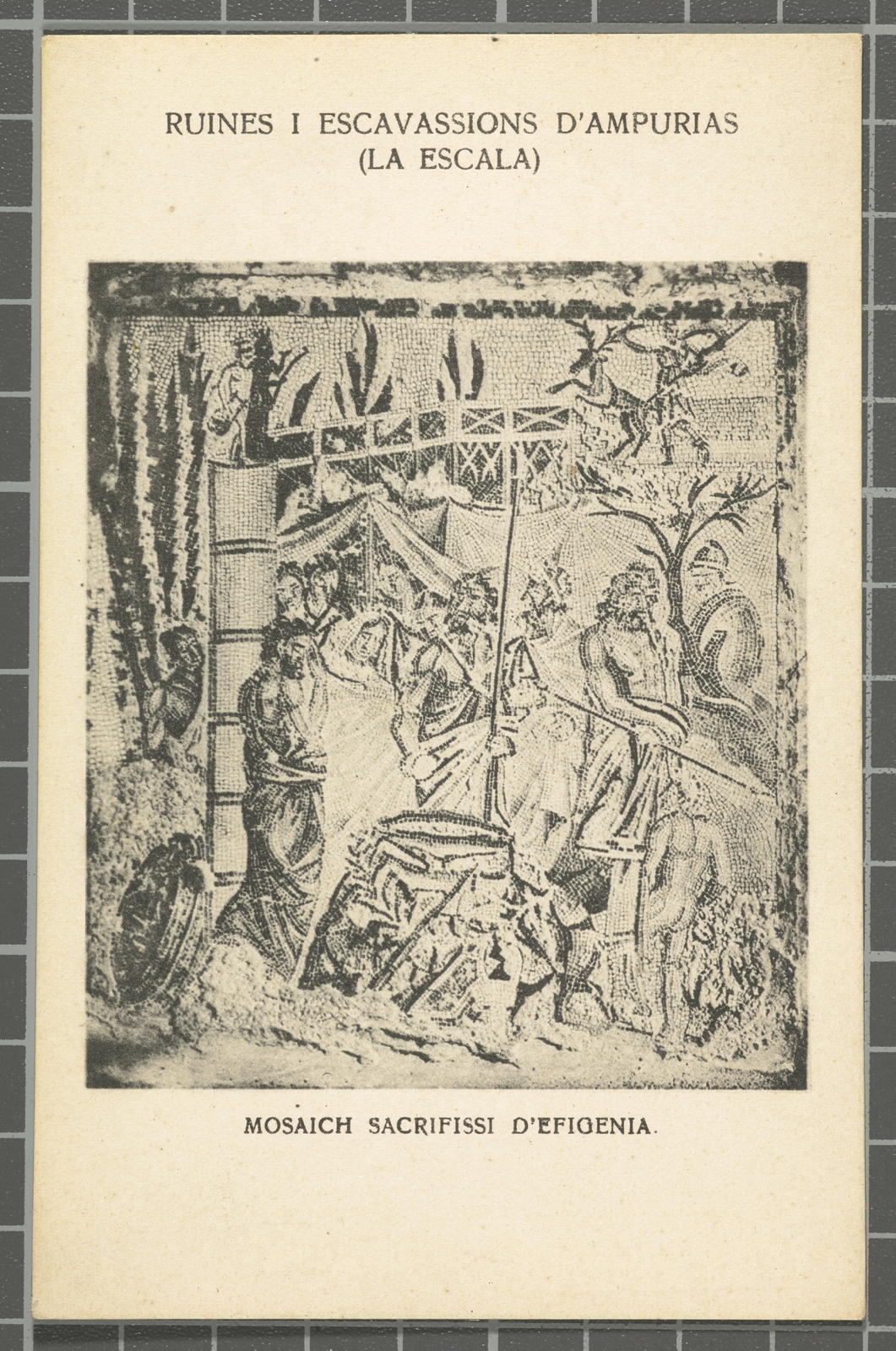 Josep Esquirol Pérez, Ruines i escavassions d'Ampurias (La Escala). Mosaich sacrifissi d'Efigenia