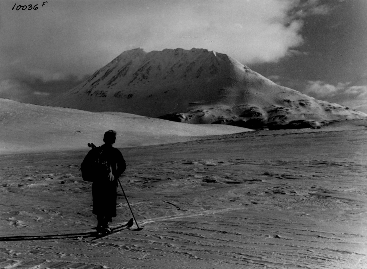 Anders Beer Wilse, Skiløper ved Gaustatoppen.