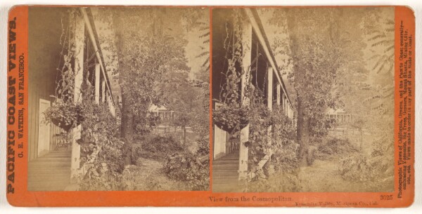 Carleton Watkins, View from the Cosmopolitan. Yosemite Valley, Mariposa Co. Cal.