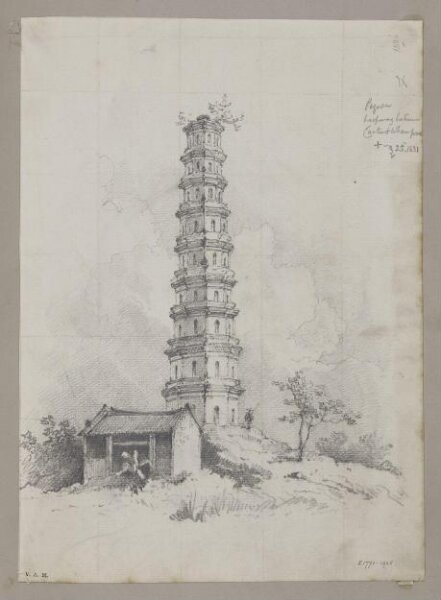 George Chinnery, Pagoda halfway between Canton and Whampoa