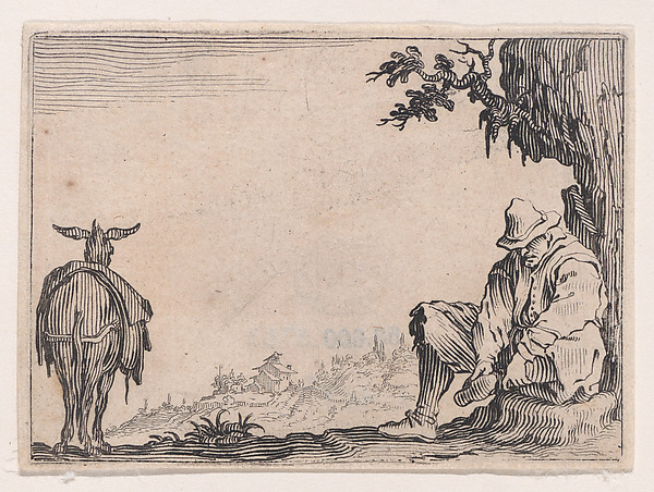 Jacques Callot, Le Paysan se Déchaussant (The Peasant Removing his Shoes), from Les Caprices Series B, The Nancy Set