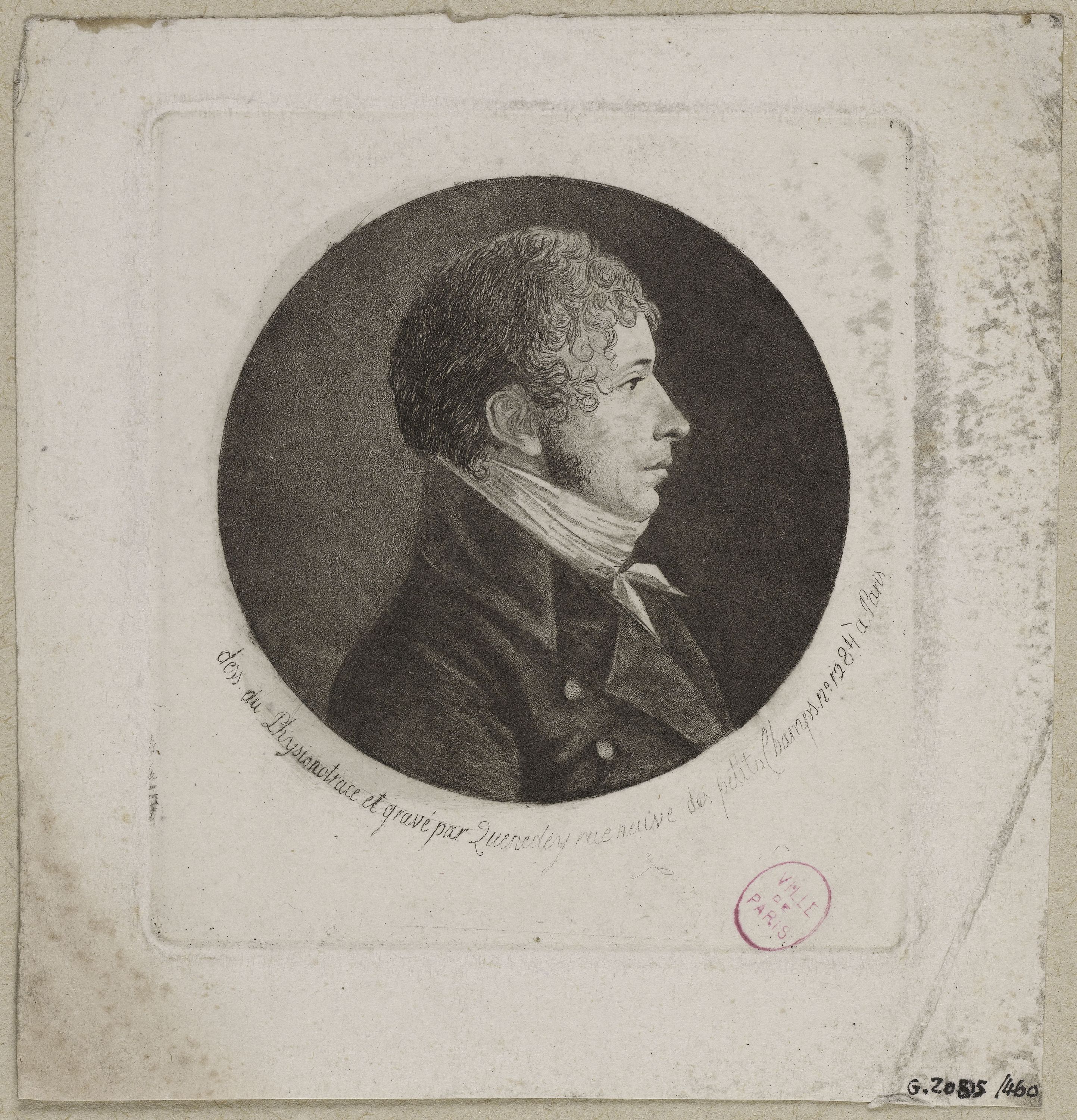 Edmé Quenedey, Portrait d'un homme, fin XVIIIème siècle/début XIXème siècle