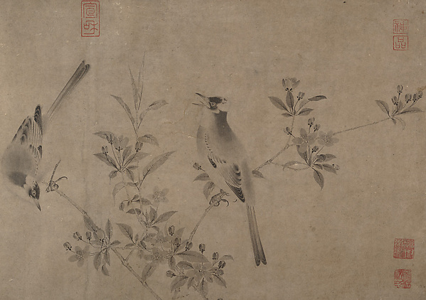 Unidentified artist, Chinese bulbuls on flowering crab apple