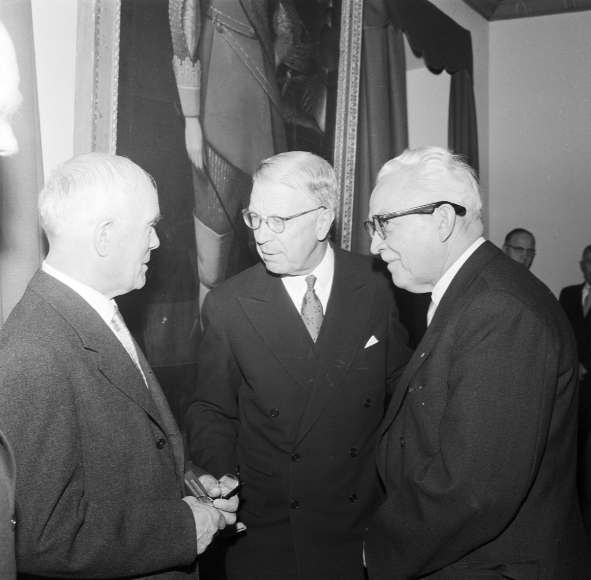 Uppsala-Bild, Gustav Adolfs Akademien, inauguration of new premises with the king as guest of honor, Uppsala 1958