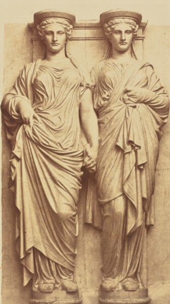 Édouard Baldus, [Caryatids by Pierre Charles Simart, Decoration of the Louvre, Paris]