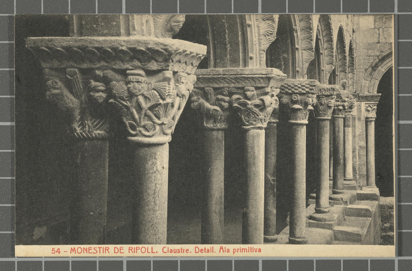 Desconegut, 54 - Monestir de Ripoll. Claustre. Detall. Ala primitiva