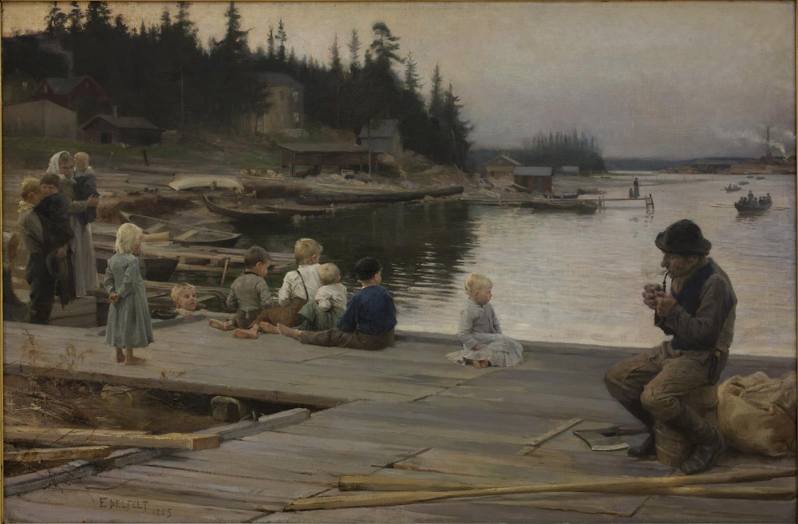 Albert Edelfelt, Sommeraften ved Hammars bådeværft, Borgå