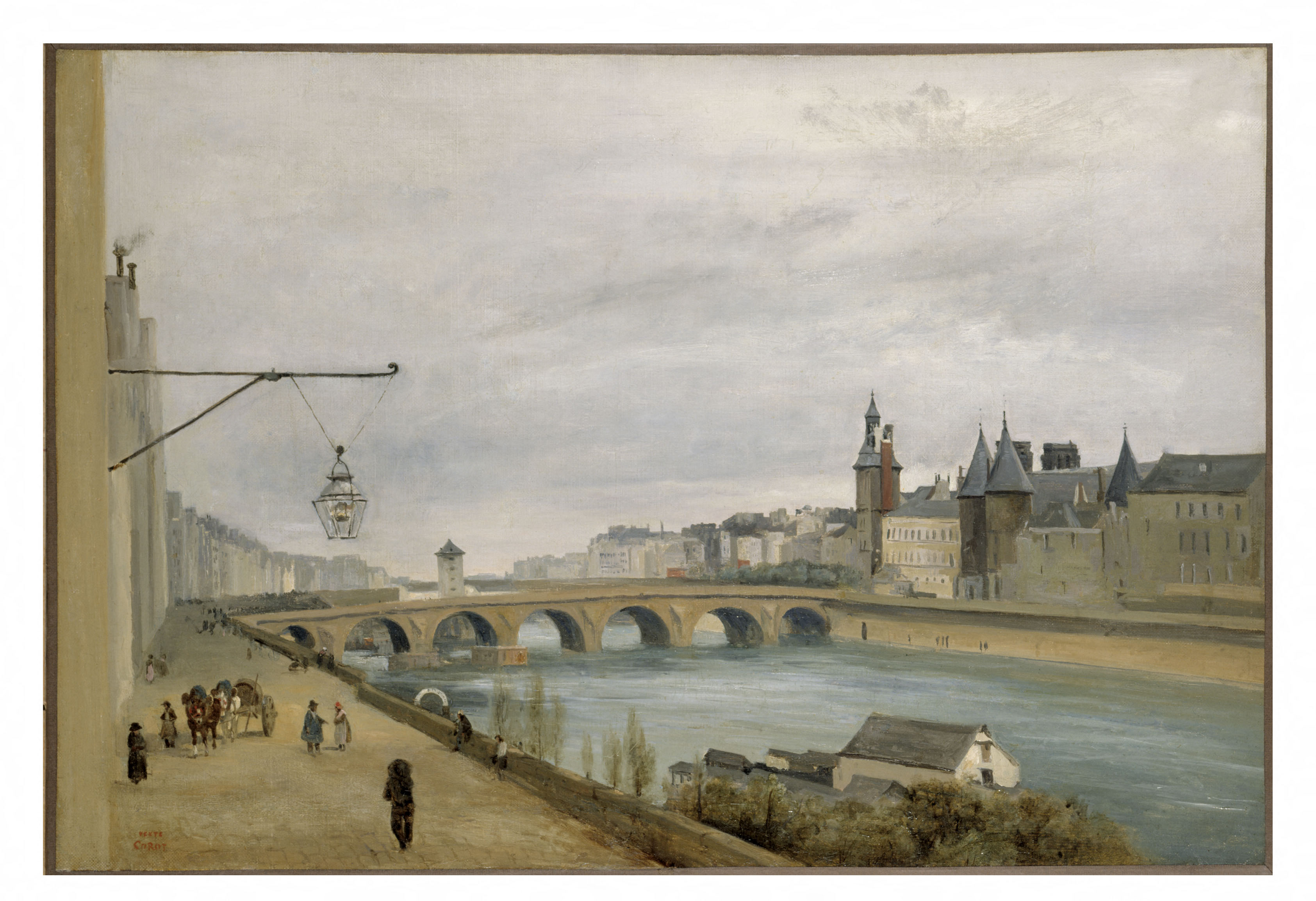 Camille Corot, Le Pont au Change, vu du quai de Gesvres, vers 1830