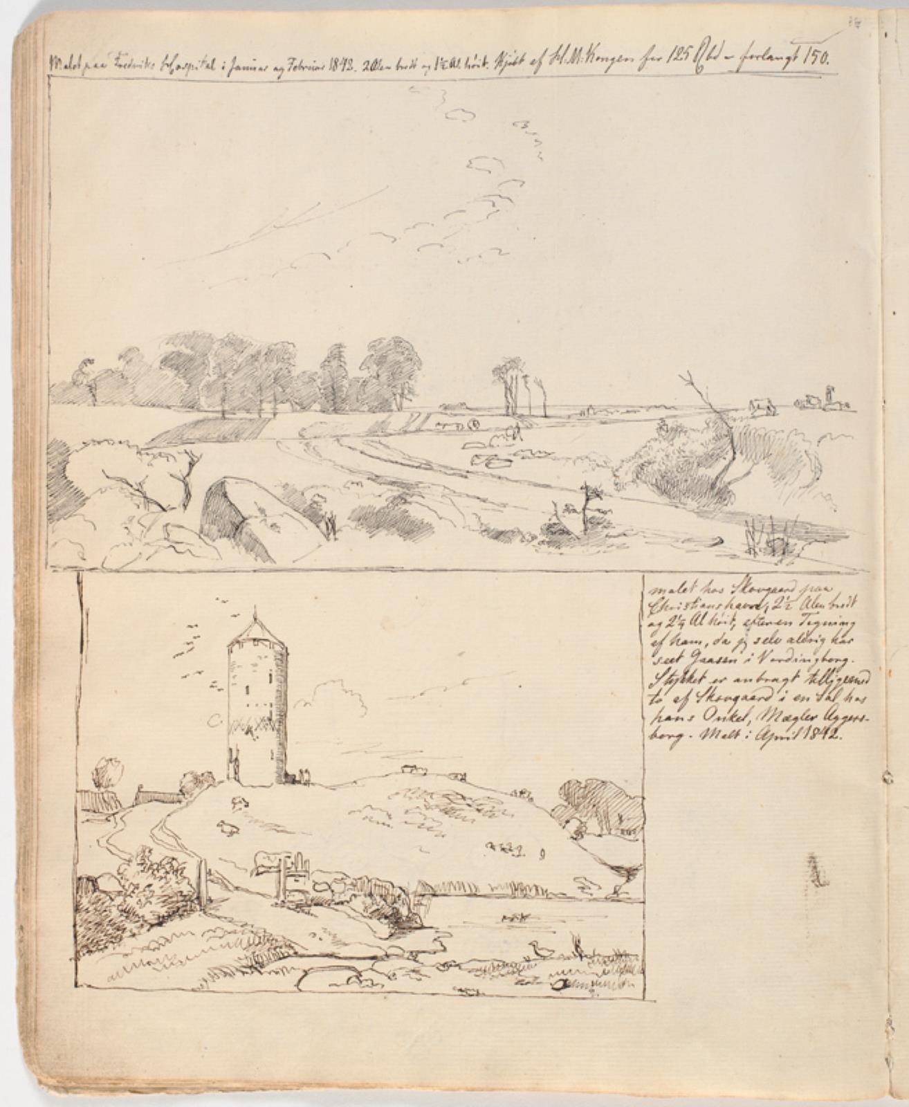 Johan Thomas Lundbye, Sjællandsk Landskab, tegnet på side 16 f.o.
