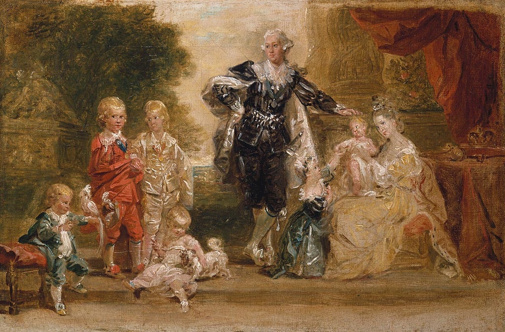 Johann Zoffany, George III, Queen Charlotte and their six eldest children