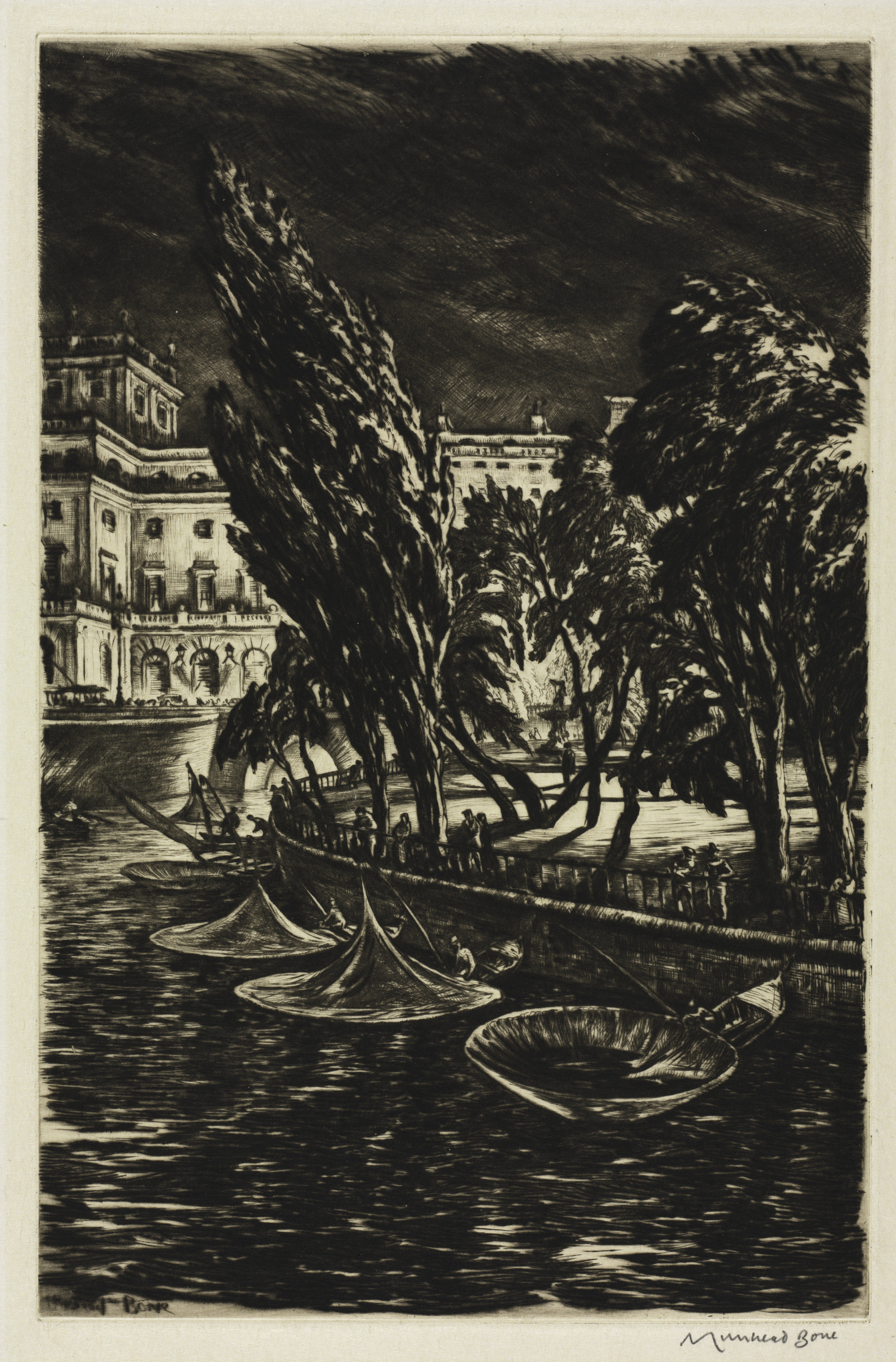 Muirhead Bone, Windy Night, Stockholm