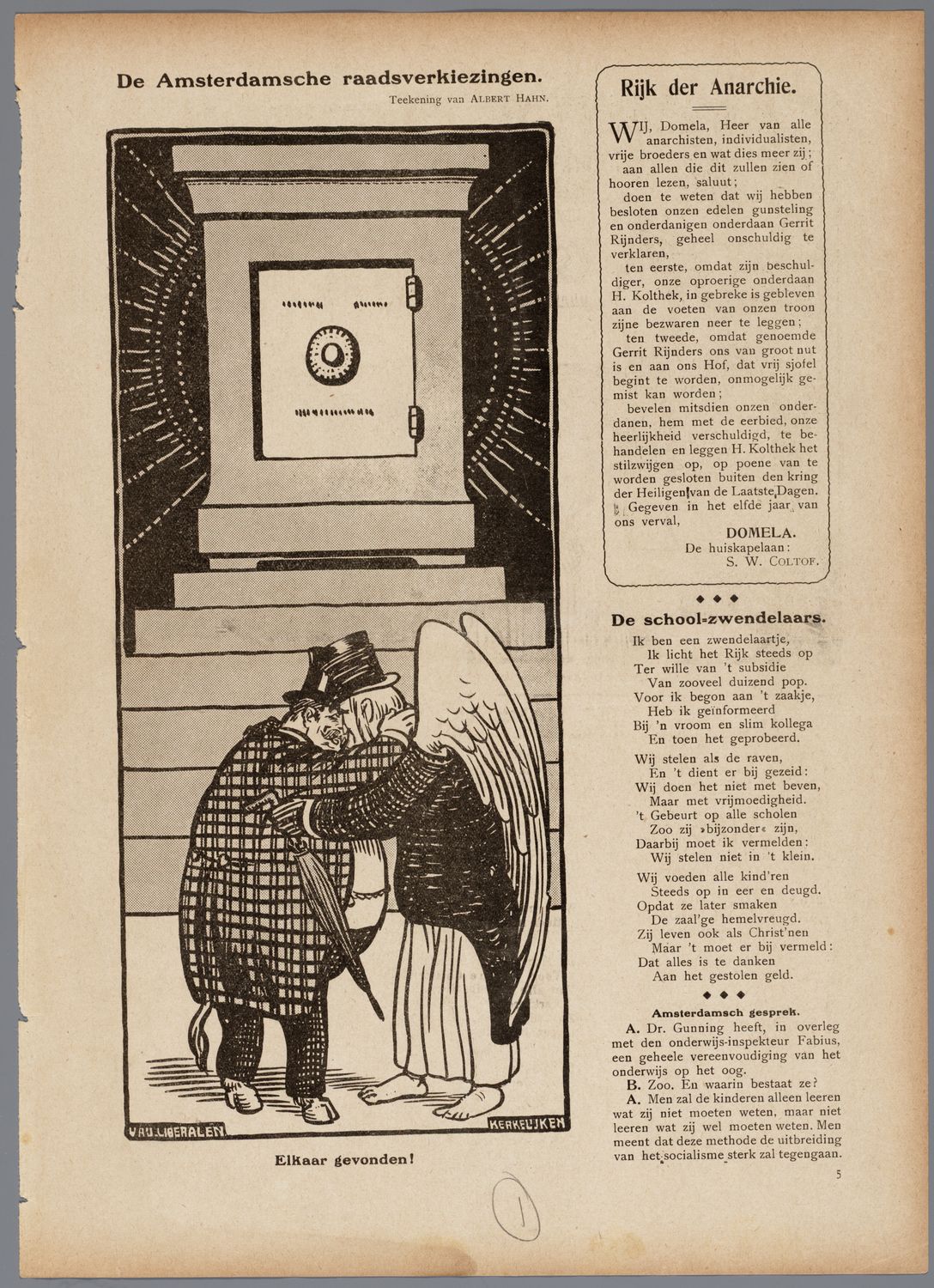 Hahn, Albert,draughtsman., De Amsterdamsche verkiezingen