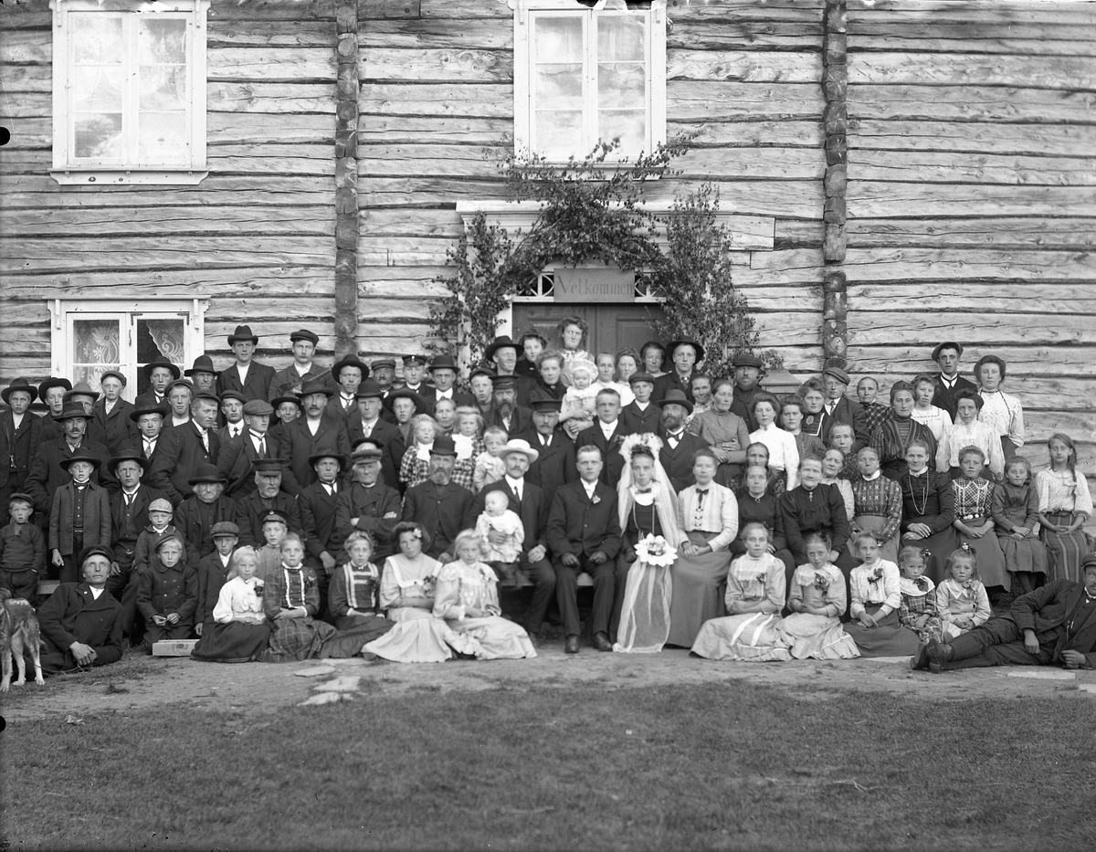 Peder J. Bredalslien, personer, klær, bryllup, brudekjole, gruppebilde