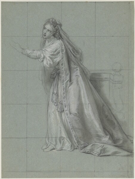 Charles-Antoine Coypel, Study of a Woman (Rodugune) Turned toward the Left