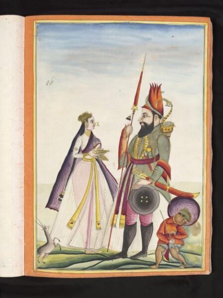 Unknown, A Mughal warrior and his wife
