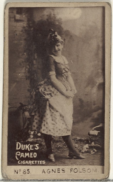 W. Duke, Sons & Co., Card Number 85, Agnes Folsom, from the Actors and Actresses series (N145-4) issued by Duke Sons & Co. to promote Cameo Cigarettes