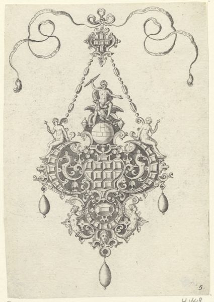 Collaert, Hans, (approximately 1530-1581), (printmaker), Designs for pendants: Jupiter seated on an eagle