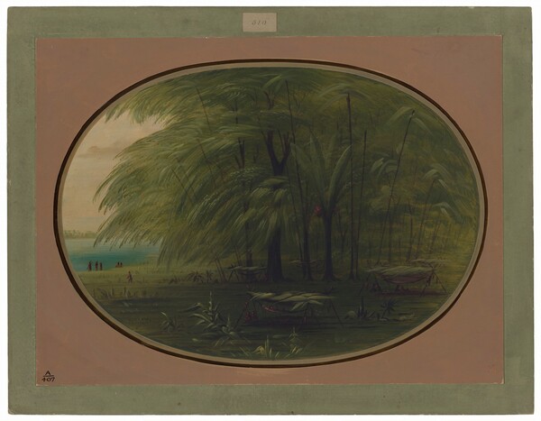 George Catlin, An Indian Village - Shore of the Amazon