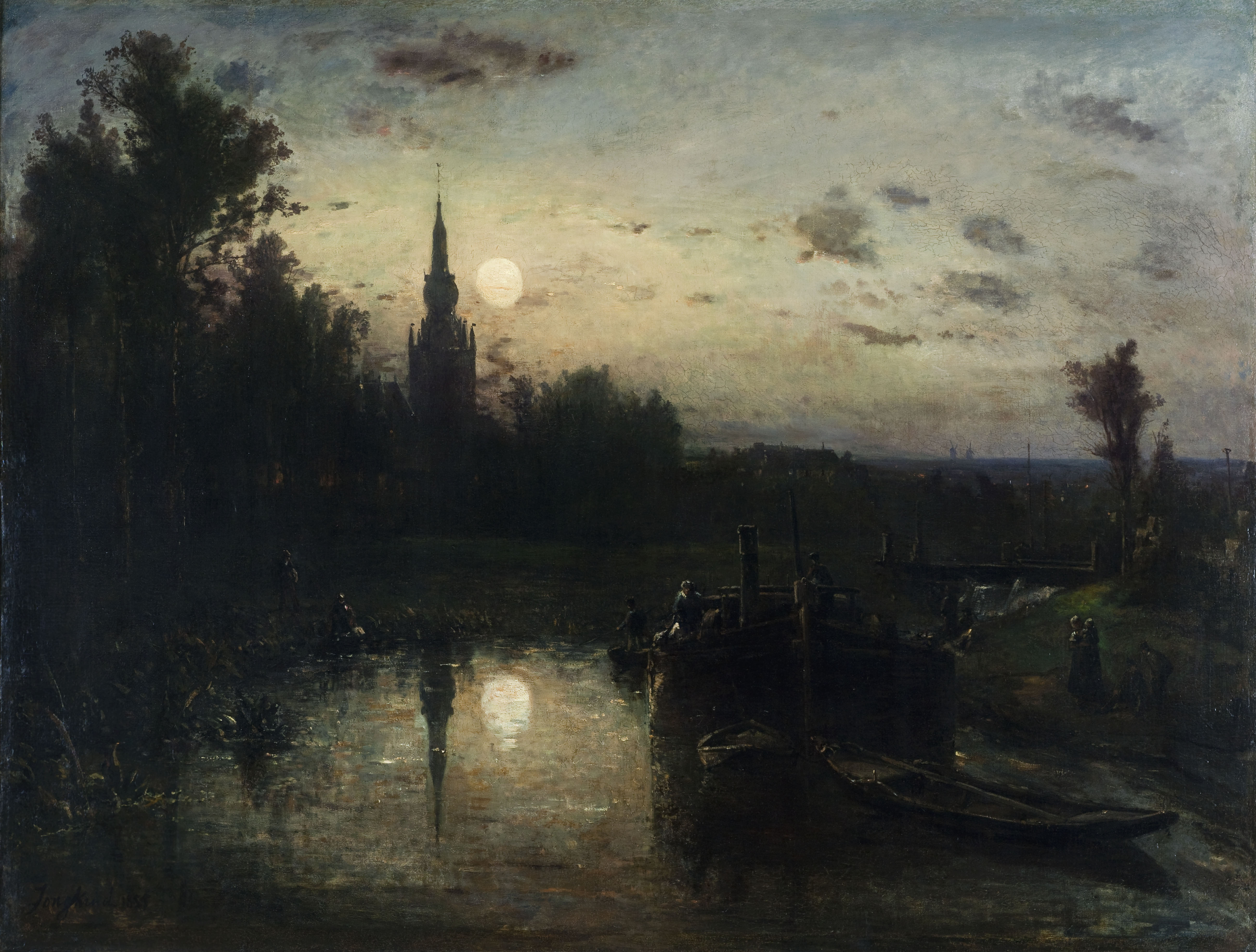 Johan Barthold Jongkind, Clair de lune à Overschie (environs de Rotterdam)