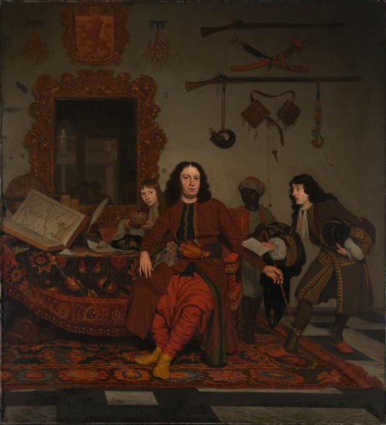 Michiel van Musscher, Thomas Hees and his Servant Thomas and Nephews Jan and Andries Hees