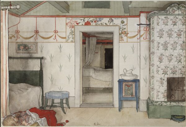 Carl Larsson, Britas tupplur. Ur Ett hem (26 akvareller)