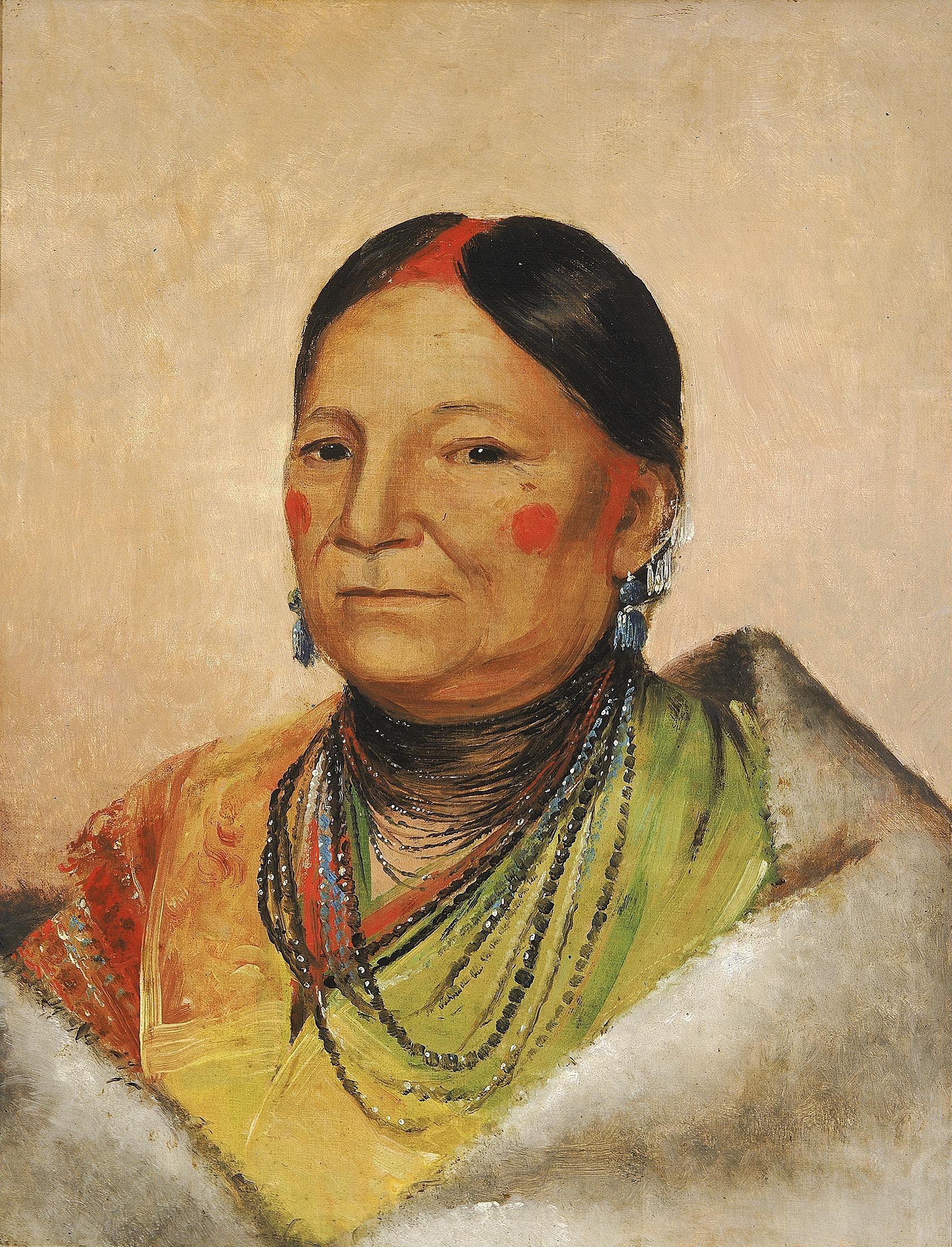 George Catlin, Mee-chéet-e-neuh, Wounded Bear's Shoulder, Wife of the Chief