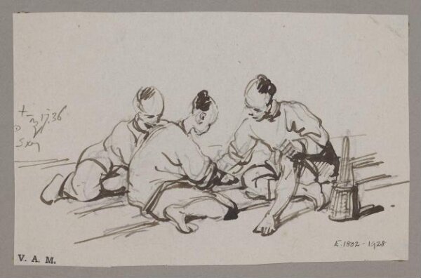 George Chinnery, Three Chinese figures